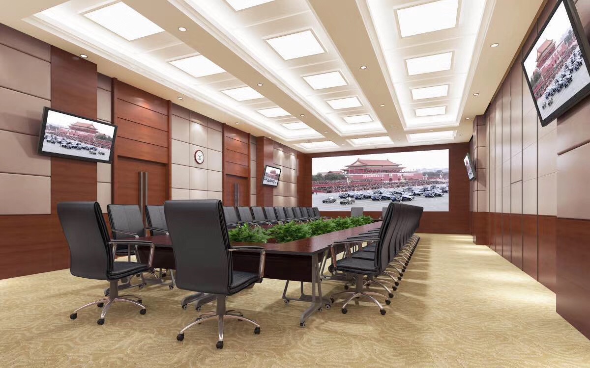 深圳智慧城市指揮運作中心 防撞軟包加木飾面吸音板